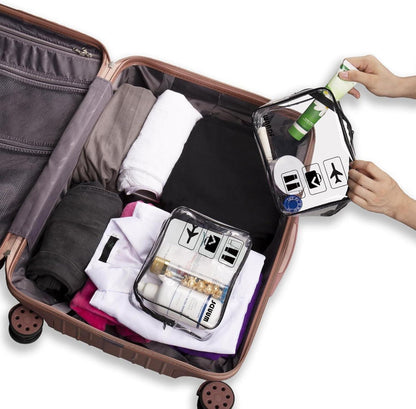 Transparenter Kulturbeutel für Flüssigkeiten, Kosmetika, Handgepäck (2er