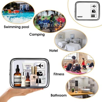 Kulturbeutel Transparent Handgepäck-Reisezubehör 2er Pack Schwarz