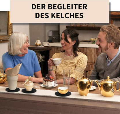 BOZKAA Silikon-Untersetzer Set 8 Stück Schwarz Gläser Tassen Bar