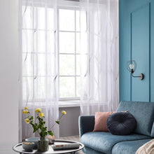 Deconovo Leinenoptik Voile Gardinen Weiß 245x140 cm 2er Pack