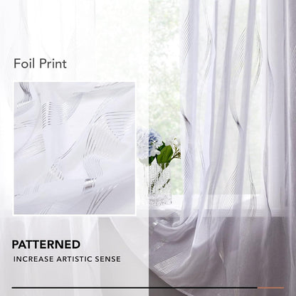 Deconovo Transparente Gardinen Weiß Leinenoptik Voile 245x140 cm Oesen