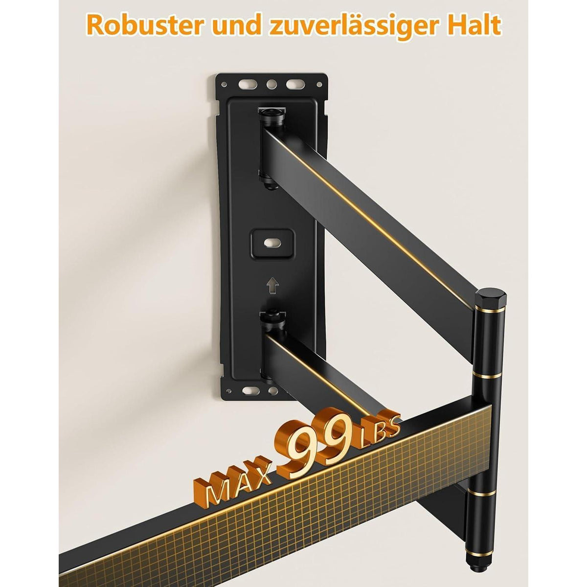 Schwenkbare TV Wandhalterung Langer Arm für Ecken 26-65 Zoll