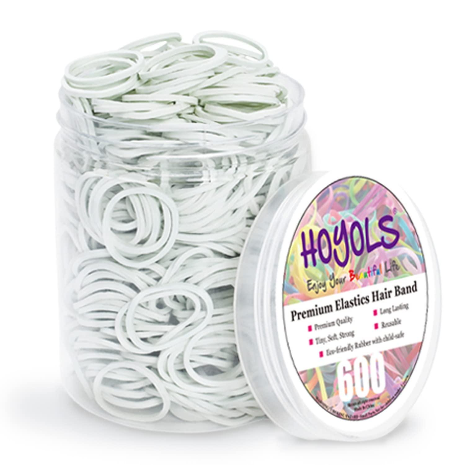 Haargummis 600er Packung Mini Student Handwerk Büro Baby Mädchen weiße