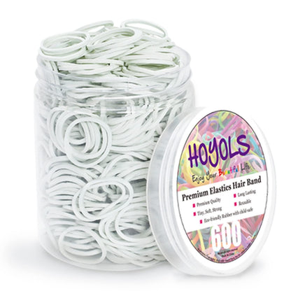 Haargummis 600er Packung Mini Student Handwerk Büro Baby Mädchen weiße