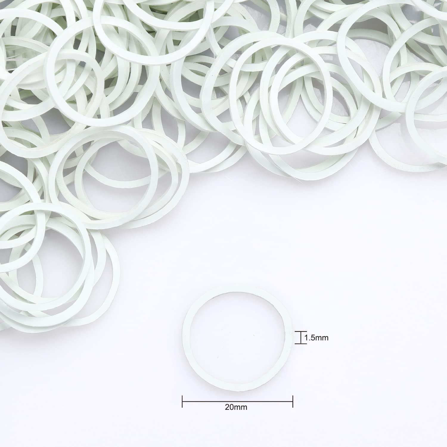 600pcs elastische wei?e Haargummis 3/4 Zoll für Frauen
