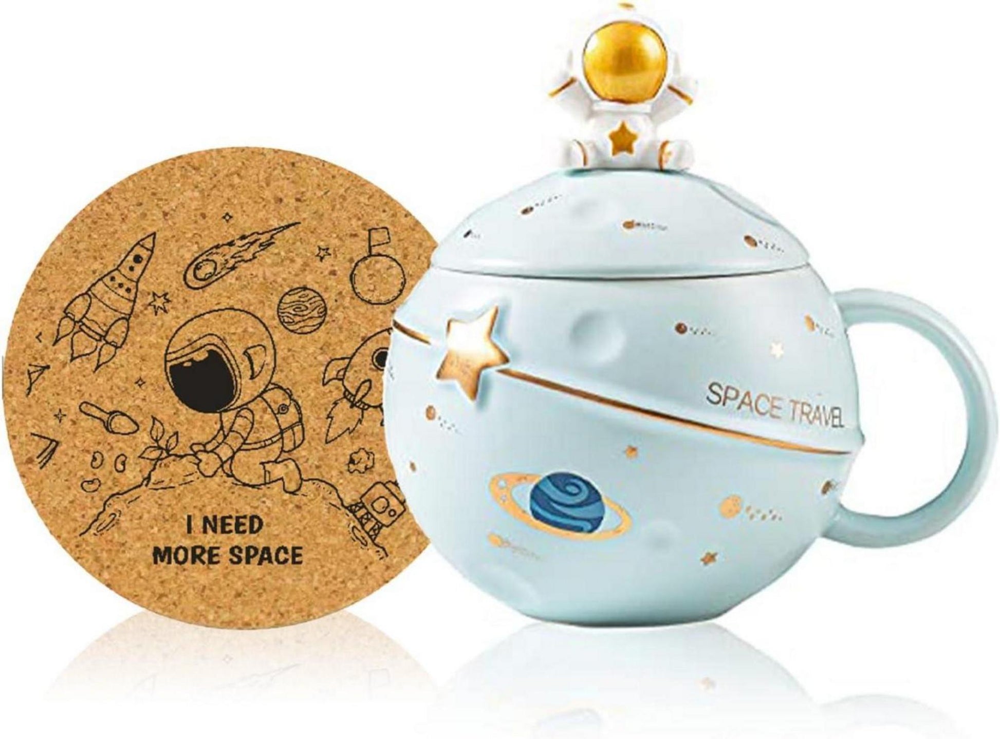 Kawaii Astronaut Planet Tasse | Keramik Kaffeetasse mit Weltraum