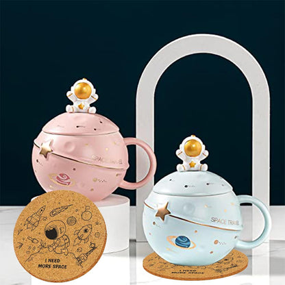 Kawaii Astronaut Planet Tasse mit Weltraum Prägung, Keramik Becher