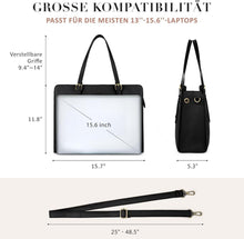 ECOSUSI Laptoptasche Damen 15.6 Zoll Schultertasche Leder
