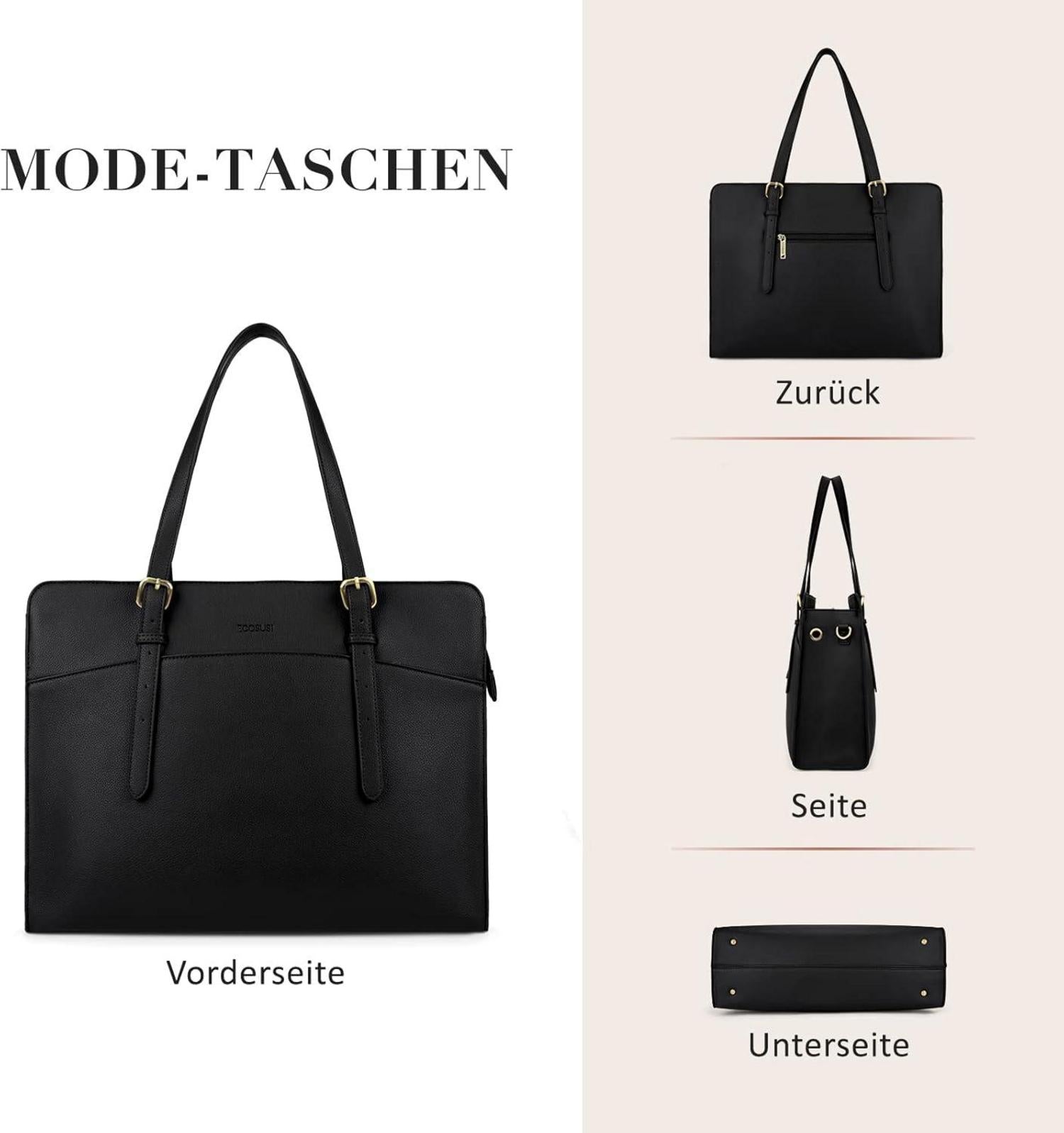 Damen Laptoptasche 15,6 Zoll Schultertasche Aktentasche Groß Leder