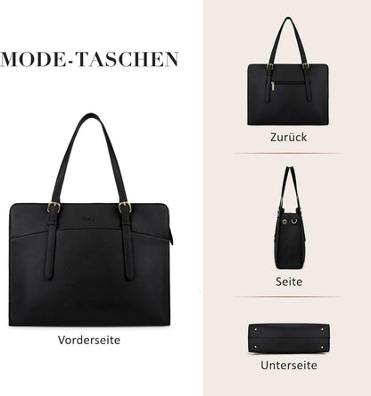 Damen Laptoptasche 15,6 Zoll Schultertasche Aktentasche Groß Leder