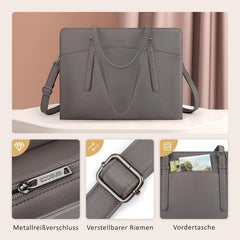ECOSUSI Laptop Handtasche 15,6 Zoll Damen Aktentasche Schultertaschen