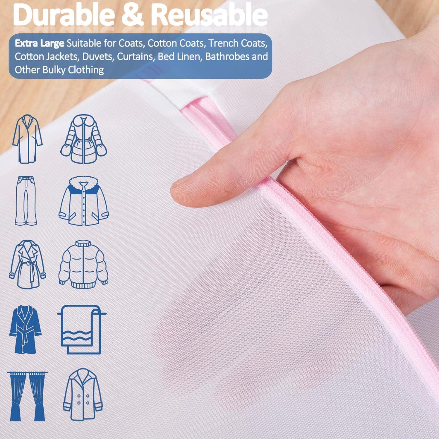 2er Pack XXL Wäschenetz 60x90 cm für Waschmaschine und Trockner