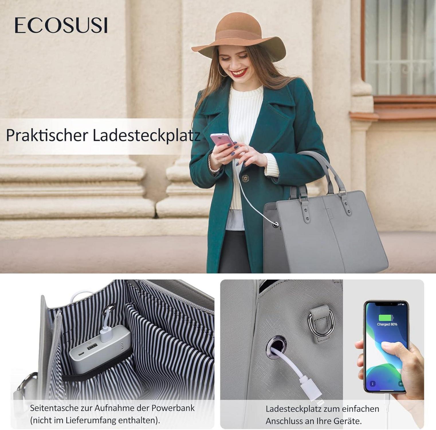 Handtasche Damen Laptoptasche 15,6 Zoll Groß Henkeltasche Aktentasche