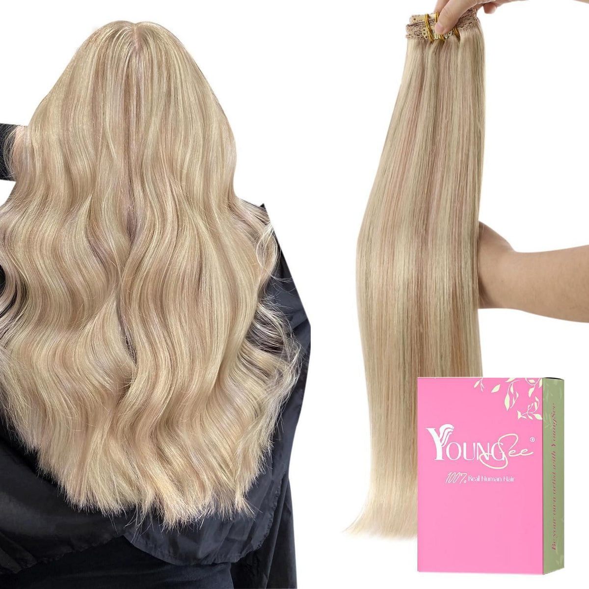 Blond Clip-in Echthaar Haarverlängerung 30cm 80g