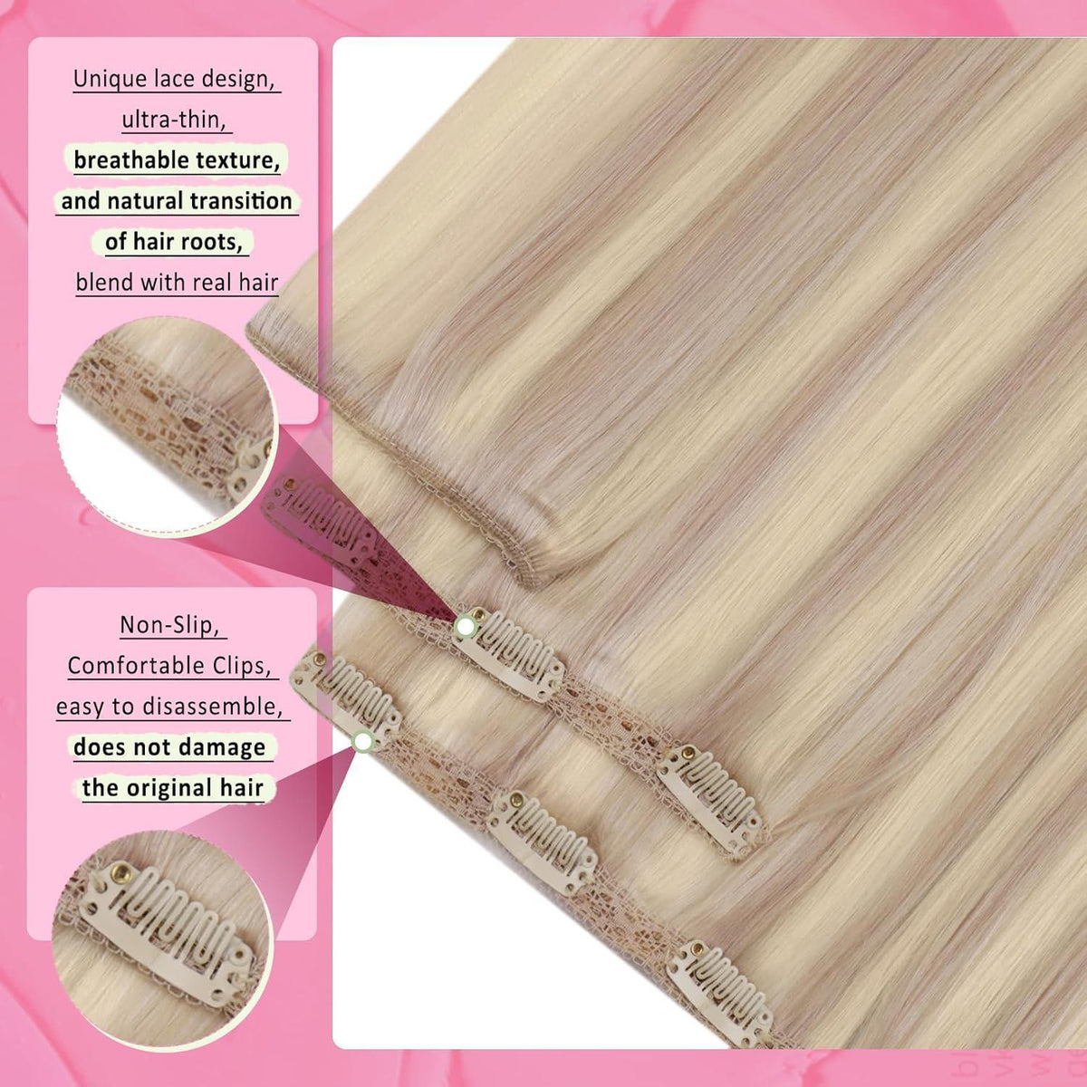Blond Clip-in Echthaar Haarverlängerung 30cm 80g
