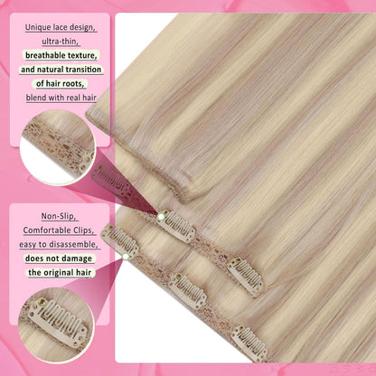 Blond Clip-in Echthaar Haarverlängerung 30cm 80g