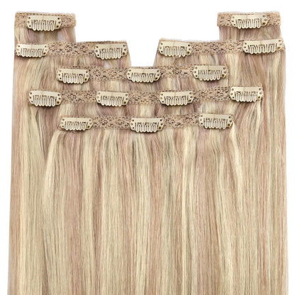 Blond Clip-in Echthaar Haarverlängerung 30cm 80g