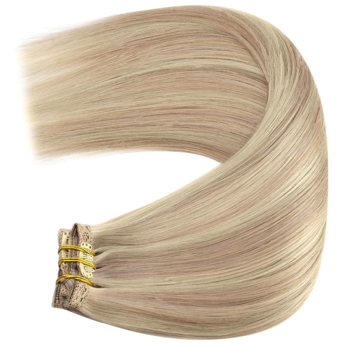 Blond Clip-in Echthaar Haarverlängerung 30cm 80g