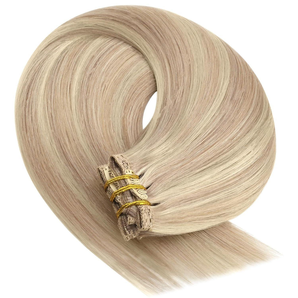 Blond Clip-in Echthaar Haarverlängerung 30cm 80g
