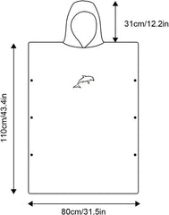 Mikrofaser Surf Poncho 110x80cm Quick Dry Badeponcho mit