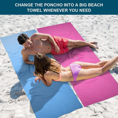 Handtuch Poncho Mikrofaser Surf 110x80cm Quick Dry Badeponcho Kapuze
