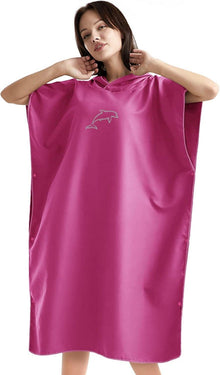 Mikrofaser Surf Poncho Quick Dry Badeponcho mit Kapuze - Rosa