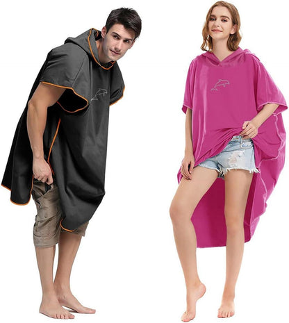Flintronic Surf Poncho 110x80cm Mikrofaser Quick Dry Badeponcho Kapuze Strand