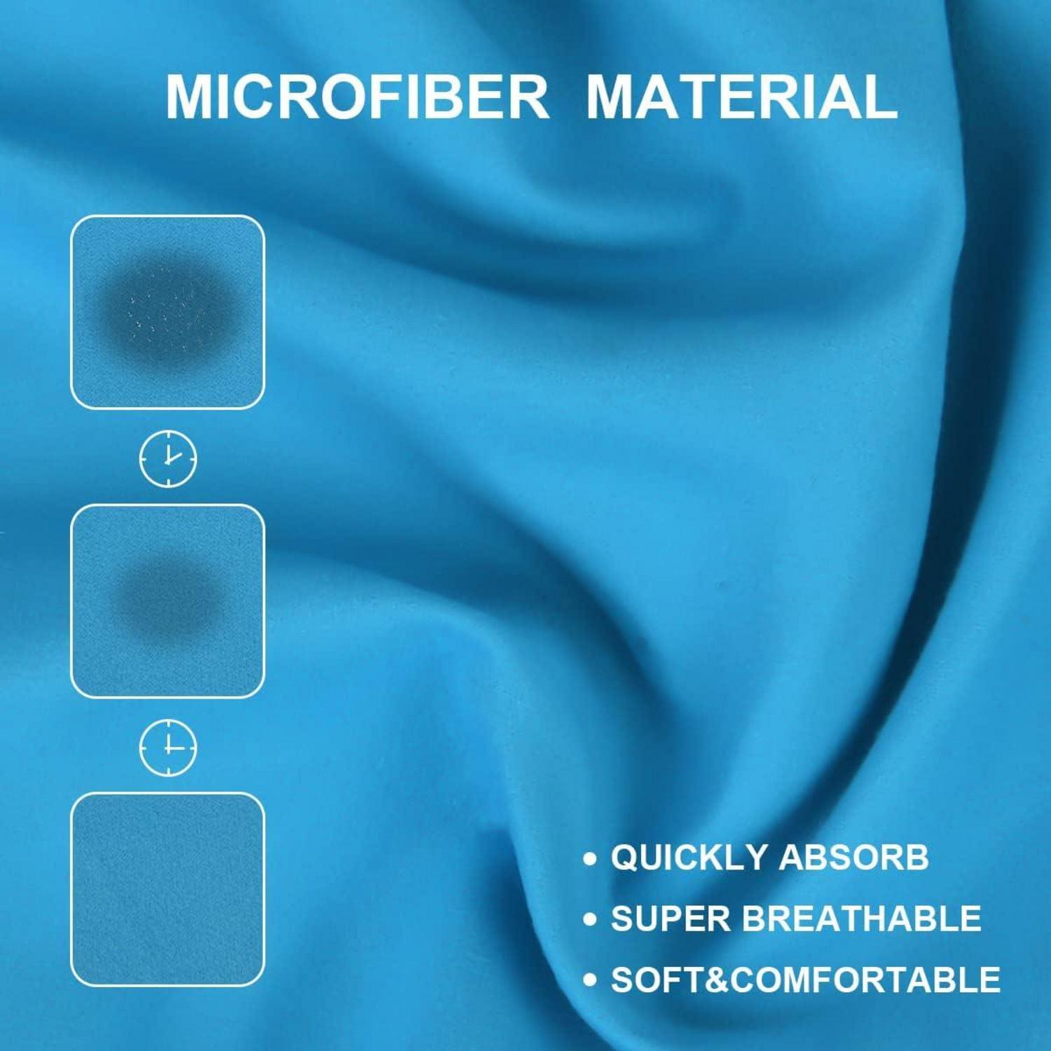 Mikrofaser Poncho mit Kapuze, Quick Dry, 110x80cm - Blau