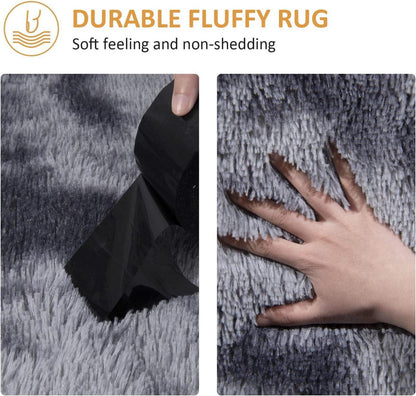 Pauwer Shaggy Teppich Waschbar rutschfest 120x160 cm