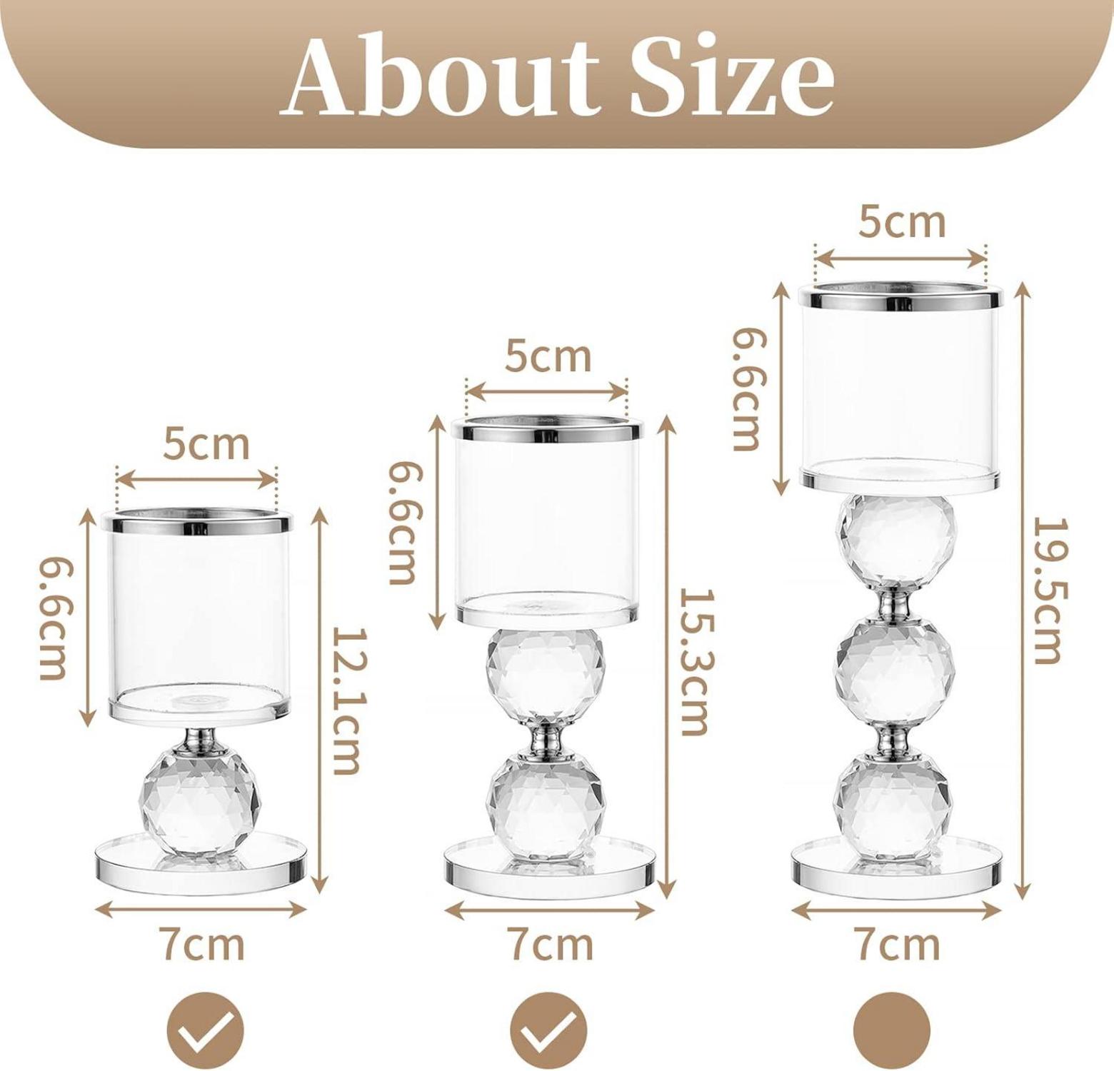 Moderne Kristall Kerzenständer Set für Tisch Deko & Wohnzimmer