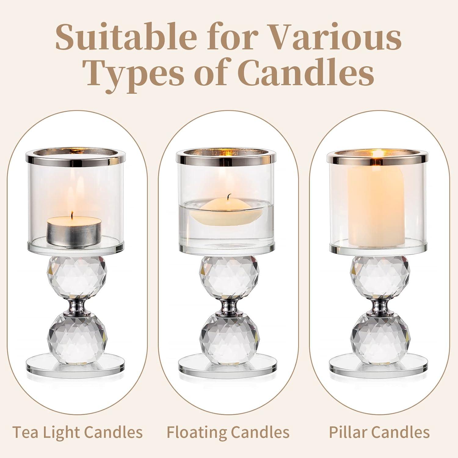 Moderne Kristallglas Kerzenständer Set für Tisch Deko Weihnachten