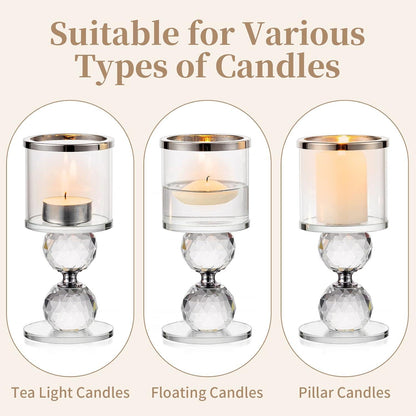 Moderne Kristallglas Kerzenständer Set für Tisch Deko Weihnachten