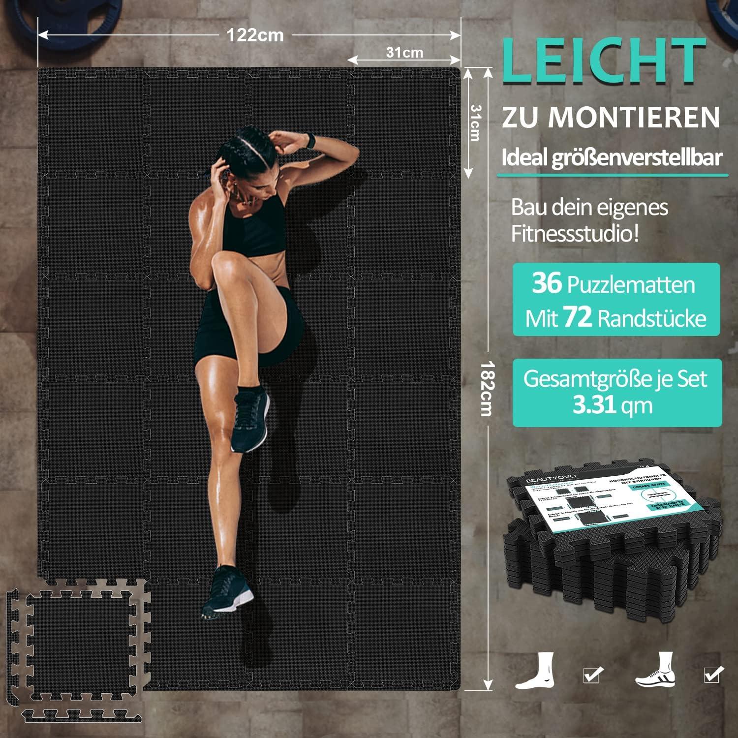 Fitness Bodenschutzmatte Set 24/36/48 Puzzle Matte Eva
