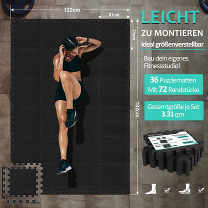 Fitness Bodenschutzmatte Set 24/36/48 Puzzle Matte Eva