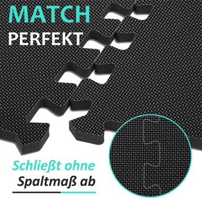 Fitness Bodenschutzmatten Set 36 Matten 3.31 Qm Schwarz