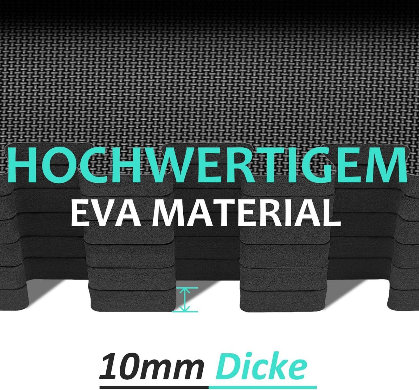 Bodenschutzmatte Fitness Set Puzzlematte Eva Sportmatte rutschfest 3.31 Qm/36 Matten