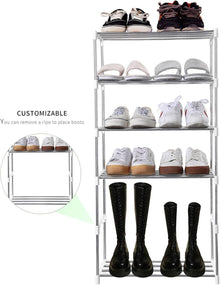 Stapelbares kleines Schuhregal 3 Etagen Weiß 44x26x39cm