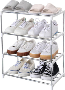 Stapelbares Schuhregal für Eingangsbereich und Schrank, weiß, 4 Etagen
