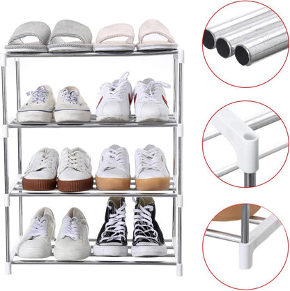 Stapelbares Schuhregal für Eingangsbereich und Schrank, weiß, 4 Etagen