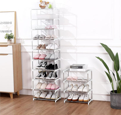 Kleines Schuhregal 4 Etagen Weiß - Platzsparendes Design 44 x 26 x 57.7 cm