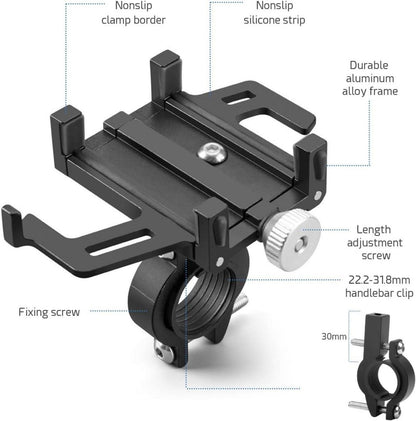 Homoto Fahrrad Motorrad Handyhalterung 4,5-7,0 Zoll Stabil Aluminium