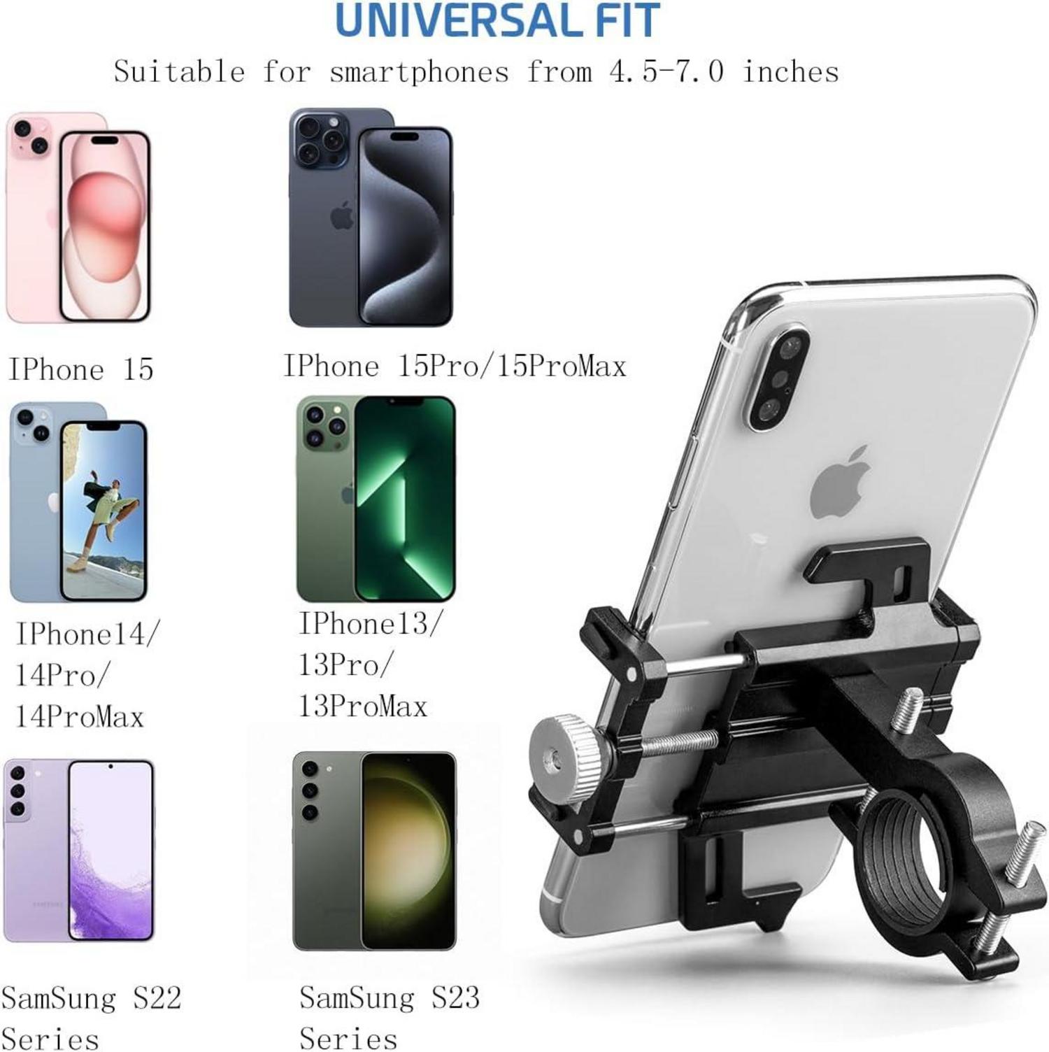 Handyhalterung Fahrrad Motorrad Aluminium 4,5-7,0 Zoll Smartphone