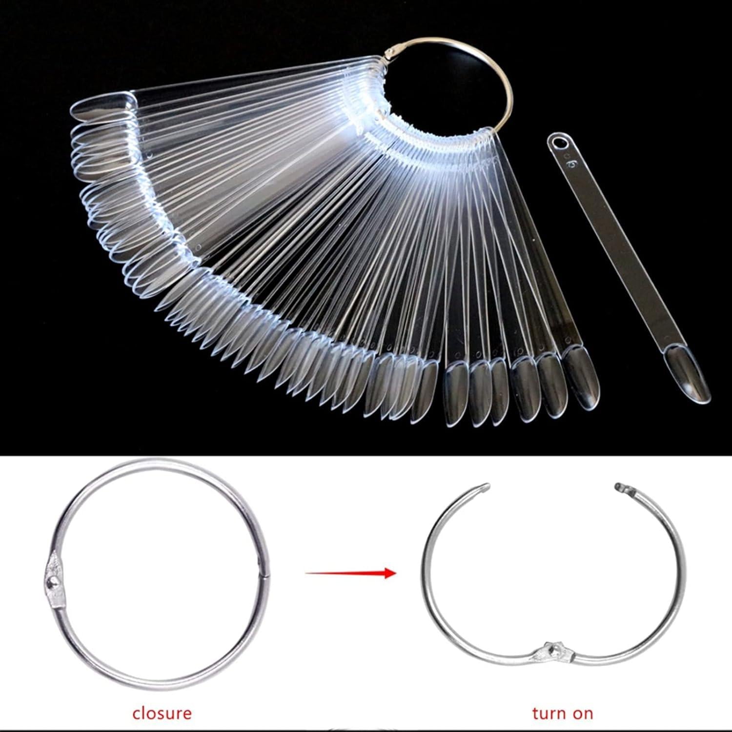 Nagel Display 100x Nail Art Tips Transparent Sticks Praxis Tool
