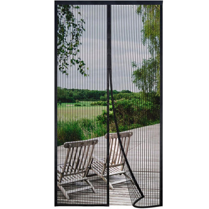 Magnet Fliegengitter Tür 230x210cm Schwarz – Ohne Bohren & Automatisches Schließen