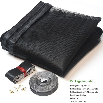 Magnet Fliegengitter Tür 230x235cm Schwarz – Ohne Bohren, Automatisches Schließen