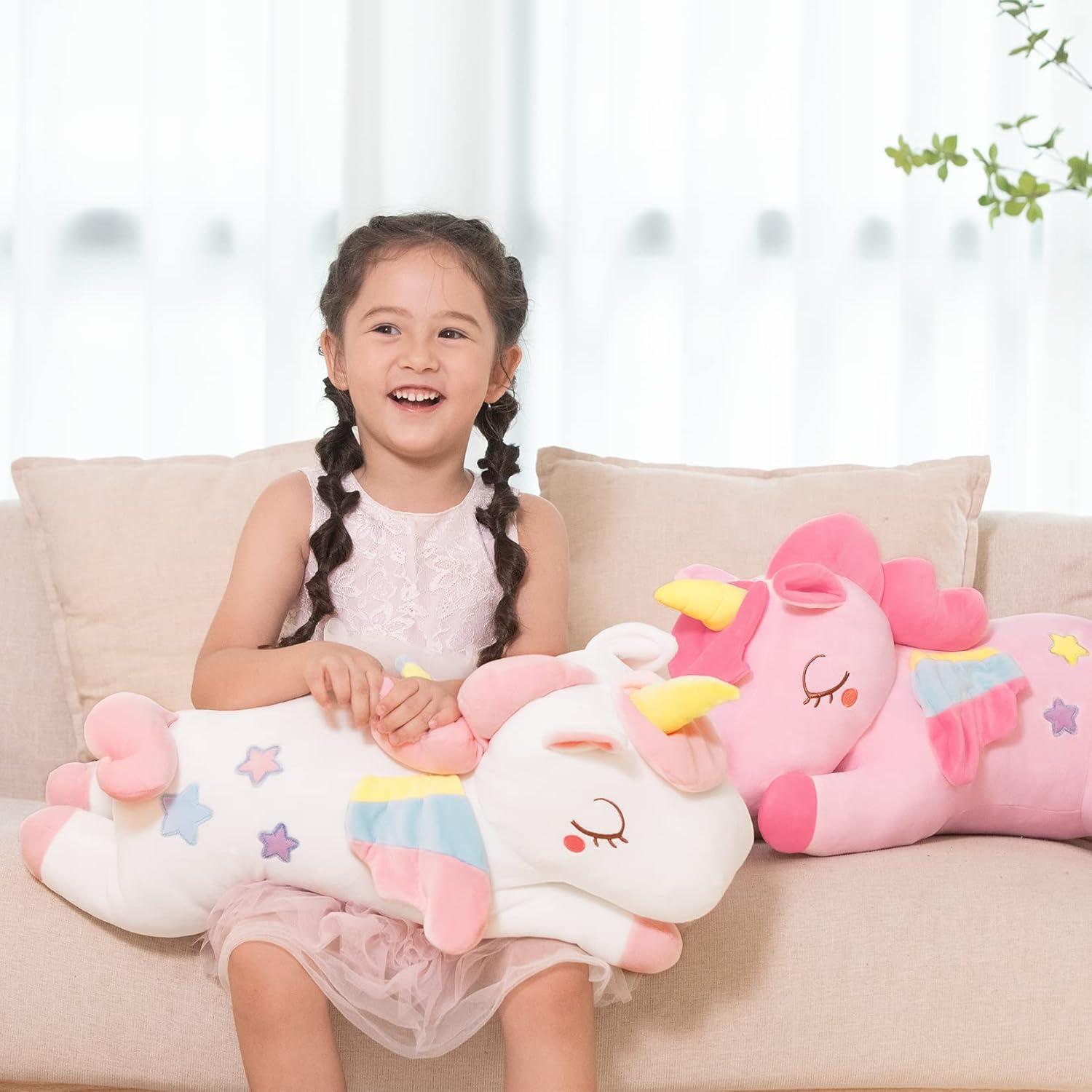 Einhorn Kissen Plüsch 66cm Groß Baby Mädchen Geschenk Geburtstag