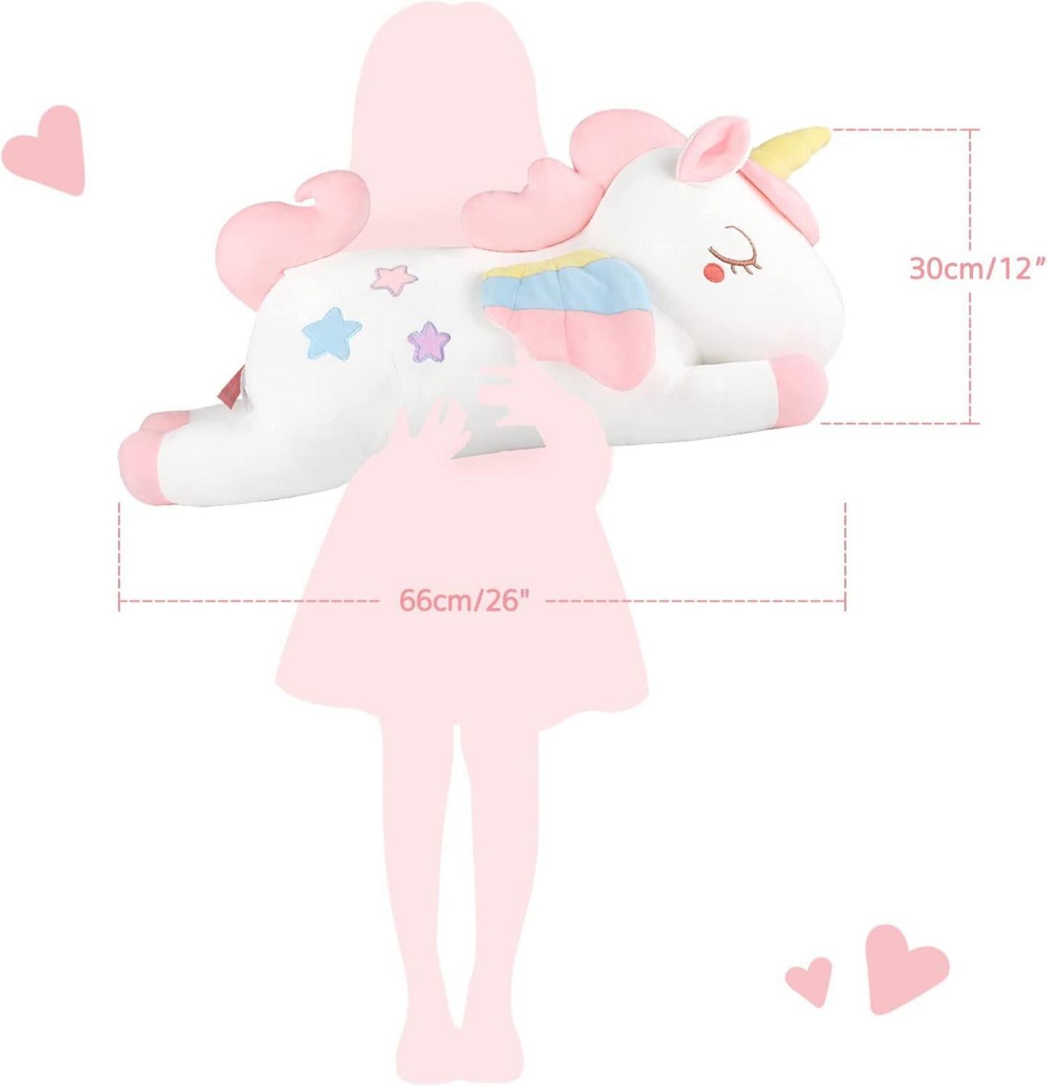 Einhorn Kissen Plüsch 66cm Groß Baby Mädchen Geschenk Geburtstag
