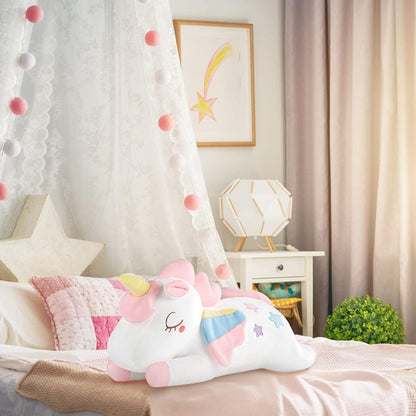 Plüsch Einhorn Kissen Groß 66 cm für Mädchen - Geburtstagsgeschenk & Deko - Maschinenwaschbar & hautfreundlich
