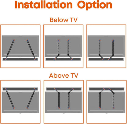 PUTORSEN Soundbar Halterung für TV 23-65 Zoll, bis 15kg, Schwarz