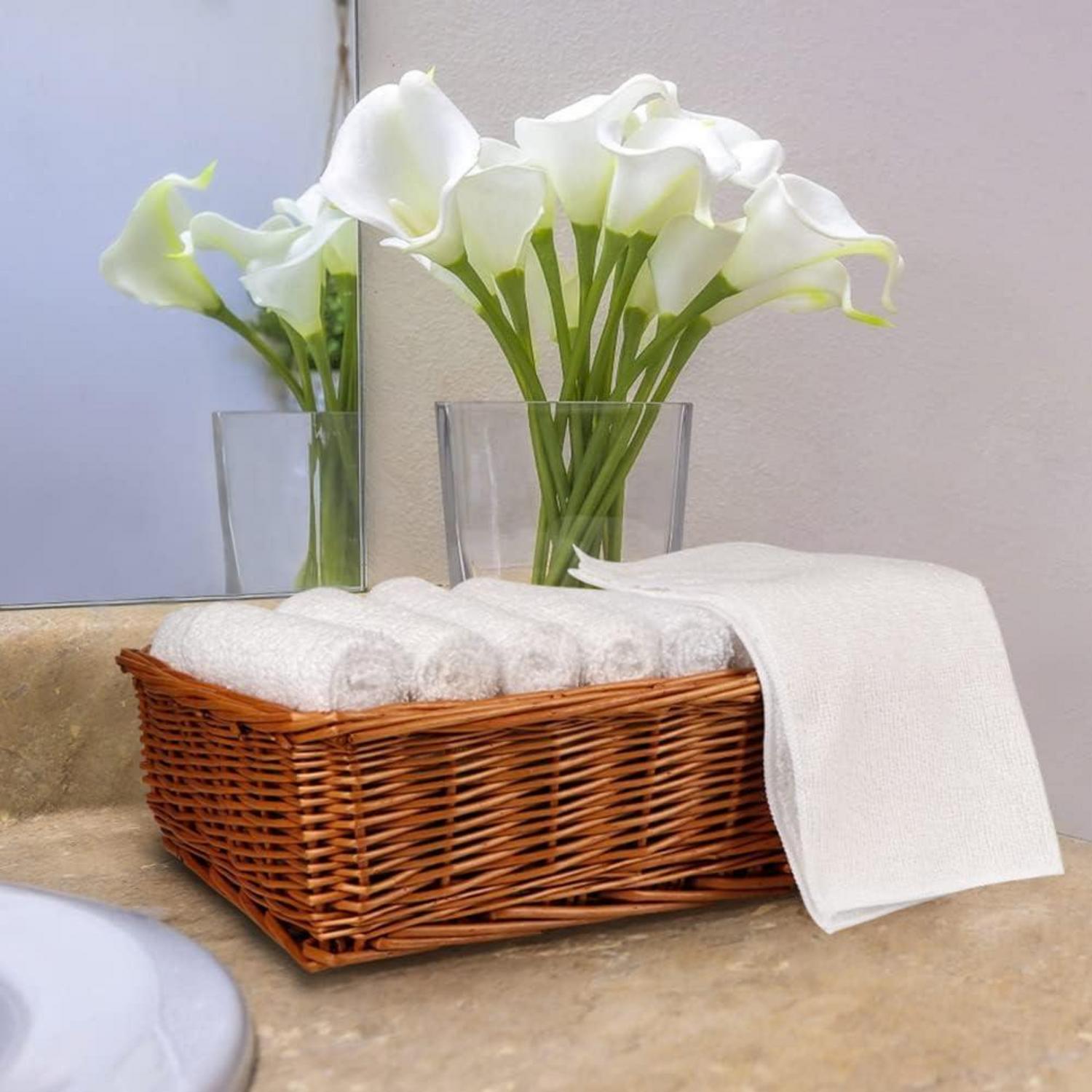 Set mit 50 Mikrofaser Waschlappen 30,5x30,5cm - Saugfähig